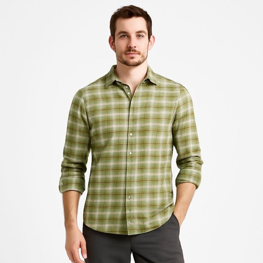 Under Armour Mens Tradesman Flex Flannel Shirt Green Plaid Flex Panels Size S